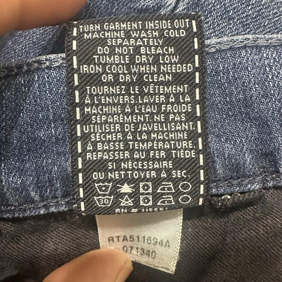 7 For All Mankind Mens Jeans Size 32 Blue Dark Wash Denim Distressed - Picture 9 of 15